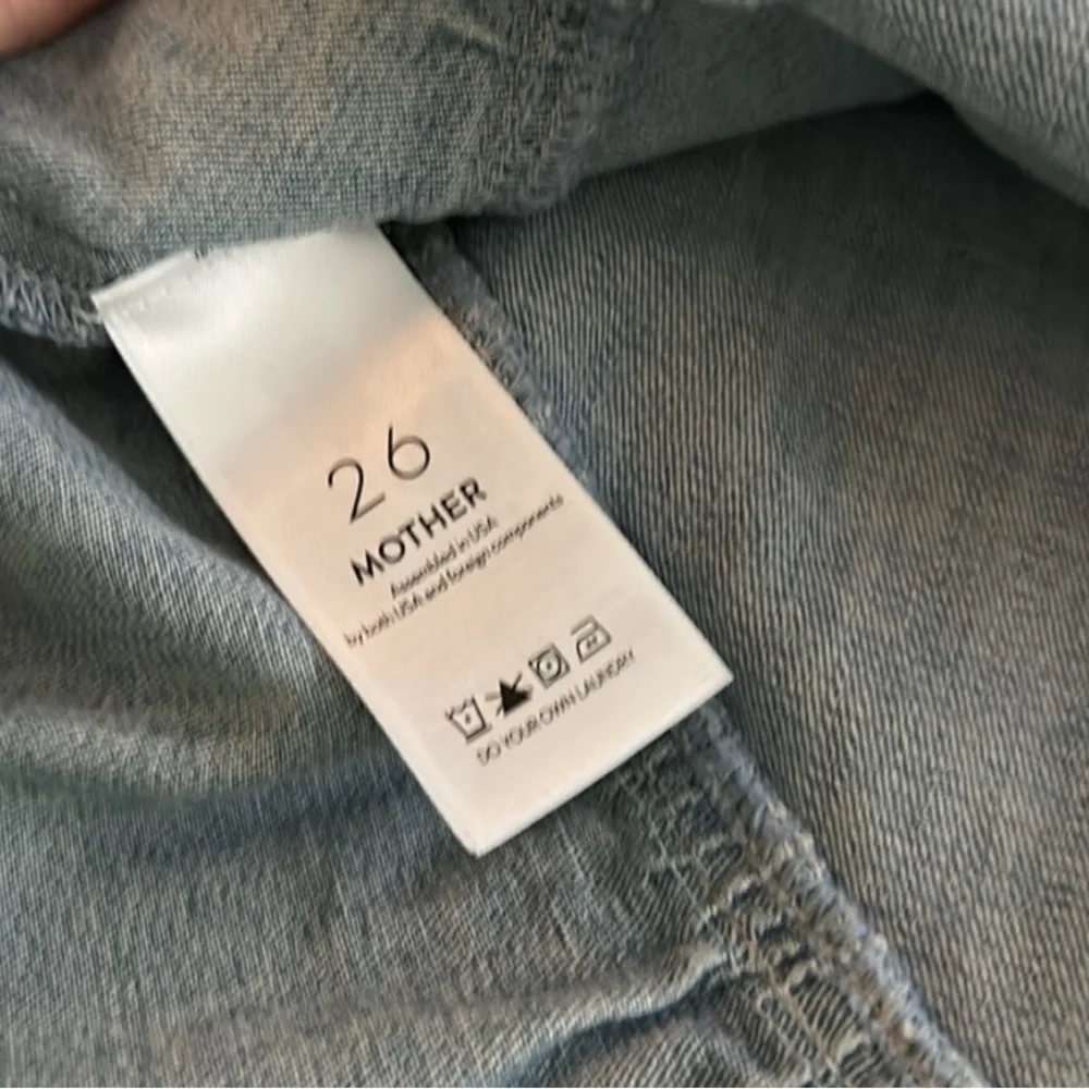 MOTHER Blue Denim tiered raw hem Skirt - Picture 3 of 3